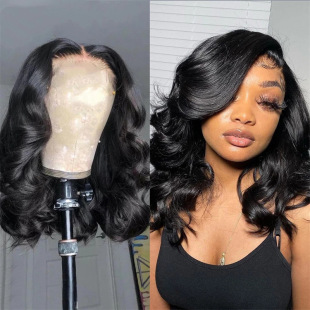 Cross-border foreign trade high-temperature silk wig women's medium and long curly hair breathable buckle mesh head cover in the big wave factory direct sales