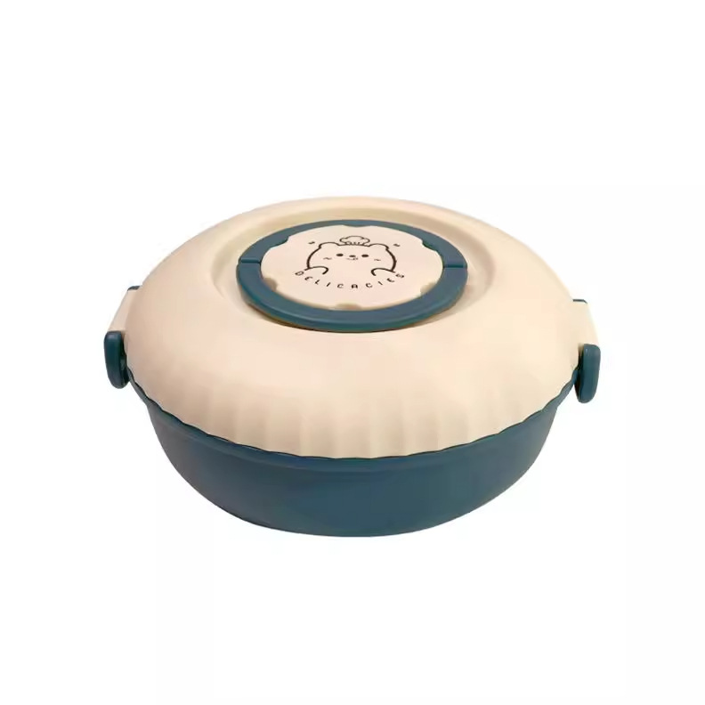 Lonchera portátil de doble capa de 1,2 L apta para microondas con compartimento para salsa