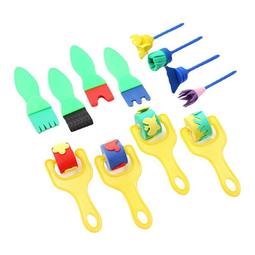Children's broom DIY impression sponge painting brush paintbrush small fish roller mushroom stamp paint drawing doodle tools