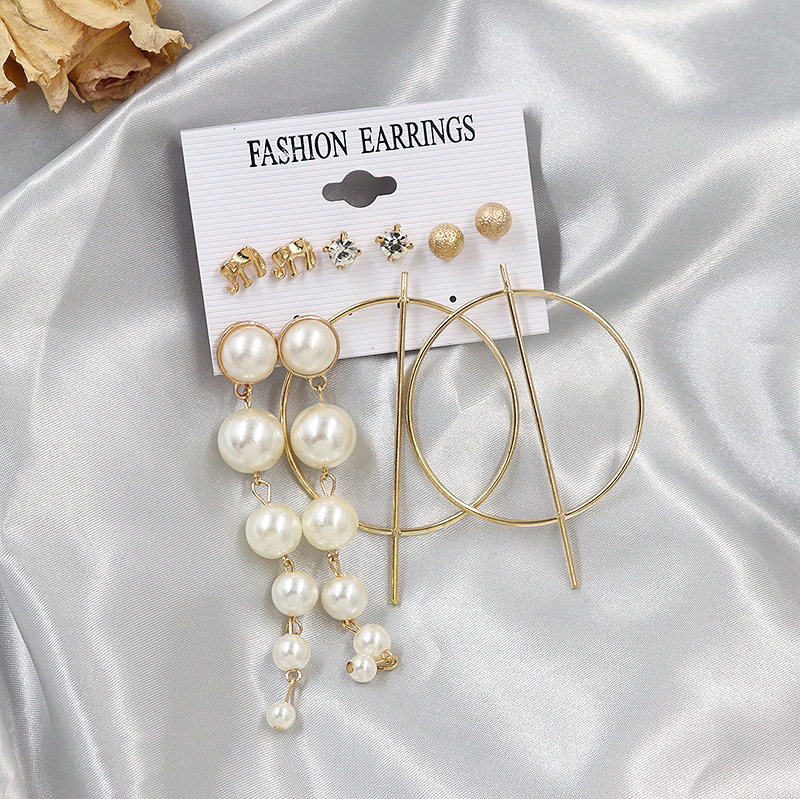 1 Set Fashion Triangle Heart Shape Butterfly Artificial Crystal Imitation Pearl Alloy Womenu0027S Ea