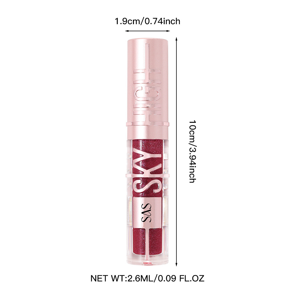 SAS venta al por mayor transfronteriza venta caliente espejo impermeable brillo de labios con luz de agua esmalte de labios nacarado hidratante SAC152