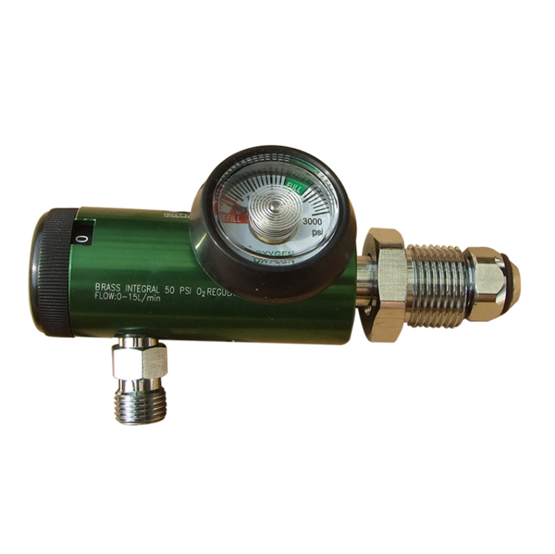 点滴式防摔医用氧气表氧气调节器牛鼻子CGA540/CGA870 pin index