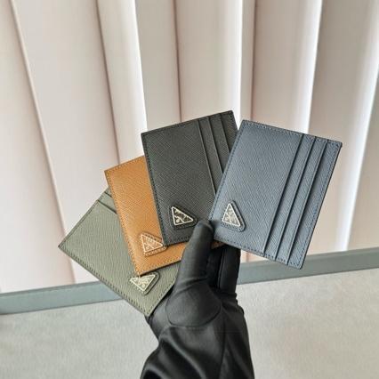 P Brand Triangle Logo Card Holder, Strong Manufacturer, Cross-Pattern Cowhide Soft Leather Trendy Brand Luxury Leather High-End Coin Purse P Brand Triangle Logo Card Holder, Strong Manufacturer, Cross-Pattern Cowhide Soft Leather Trendy Brand Luxury Leather High-End Coin Purse