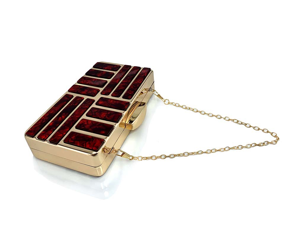 Pochette da sera in acrilico borsa a mano e tracolla elegante_voghion.com