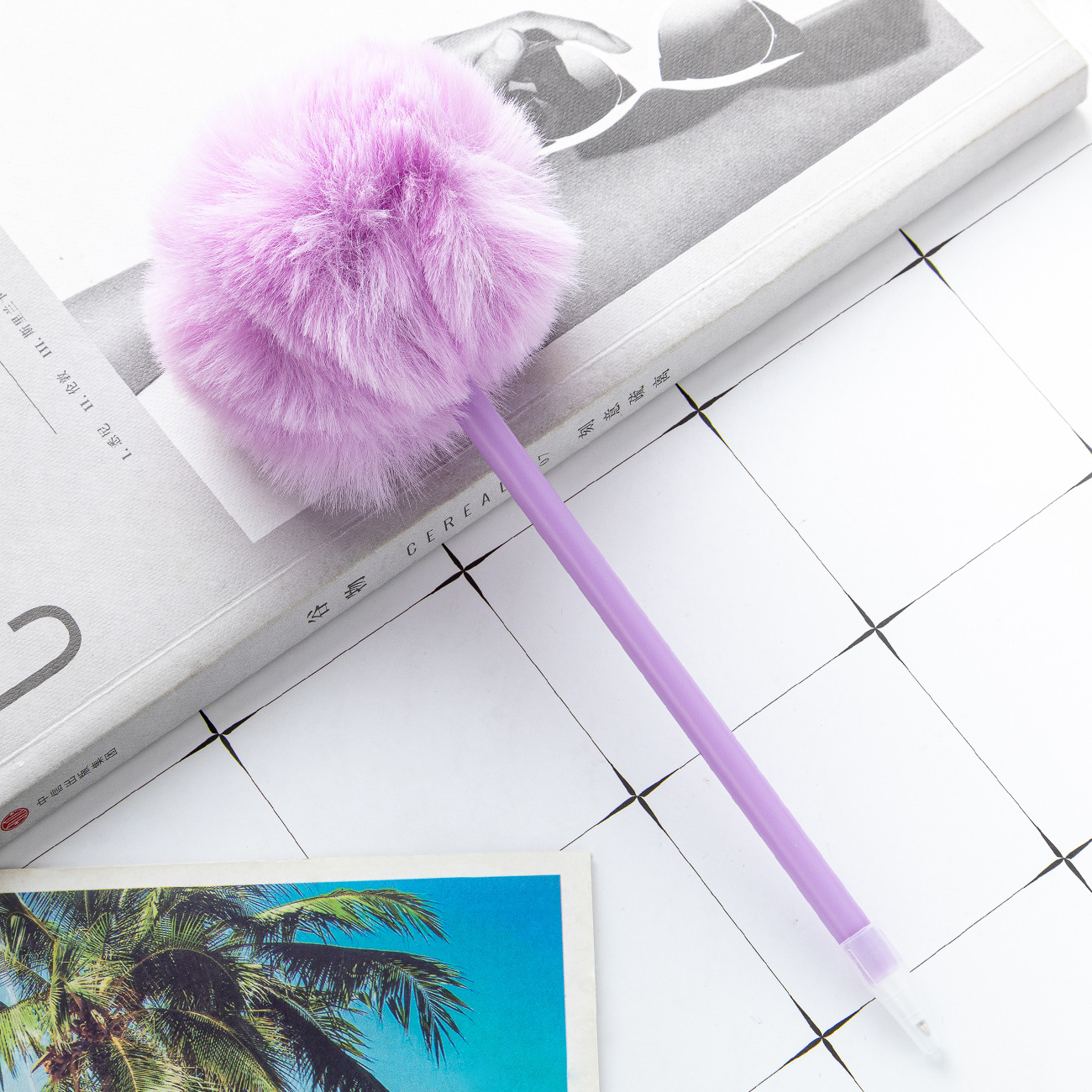 Pluma de bola de plástico creativa de dibujos animados lindo estudiante descompresión mano cuenta pluma al por mayor chica corazón escuela publicidad regalo pluma