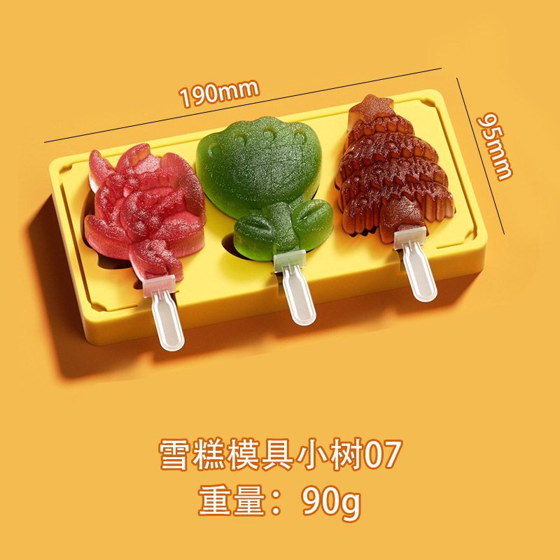 Molde de helado de silicona de dibujos animados hogar DIY paleta flor helado anti-olor cubierta de polvo molde de helado