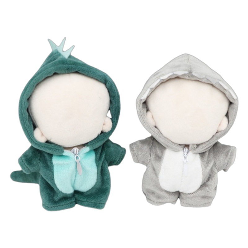 10cm ropa de bebé dinosaurio/tiburón mono de peluche ropa de casa 12cm ropa de bebé cuerpo de grasa muñeca de algodón Accesorios