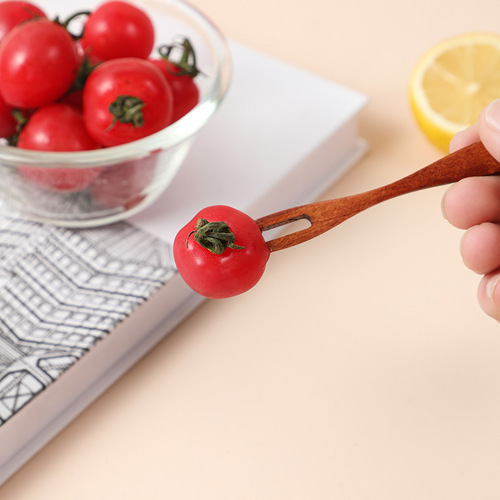 Best-selling Japanese creative two-prong wooden fruit fork, dessert fork, wooden tableware factory wholesale