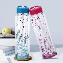 手提吸管杯学生韩版双层塑料杯运动耐摔休闲水杯男女大容量水壶