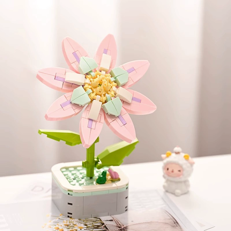 Lego, конструктор, умная игрушка, цветочный рисунок, подсолнечник, подарок на день рождения