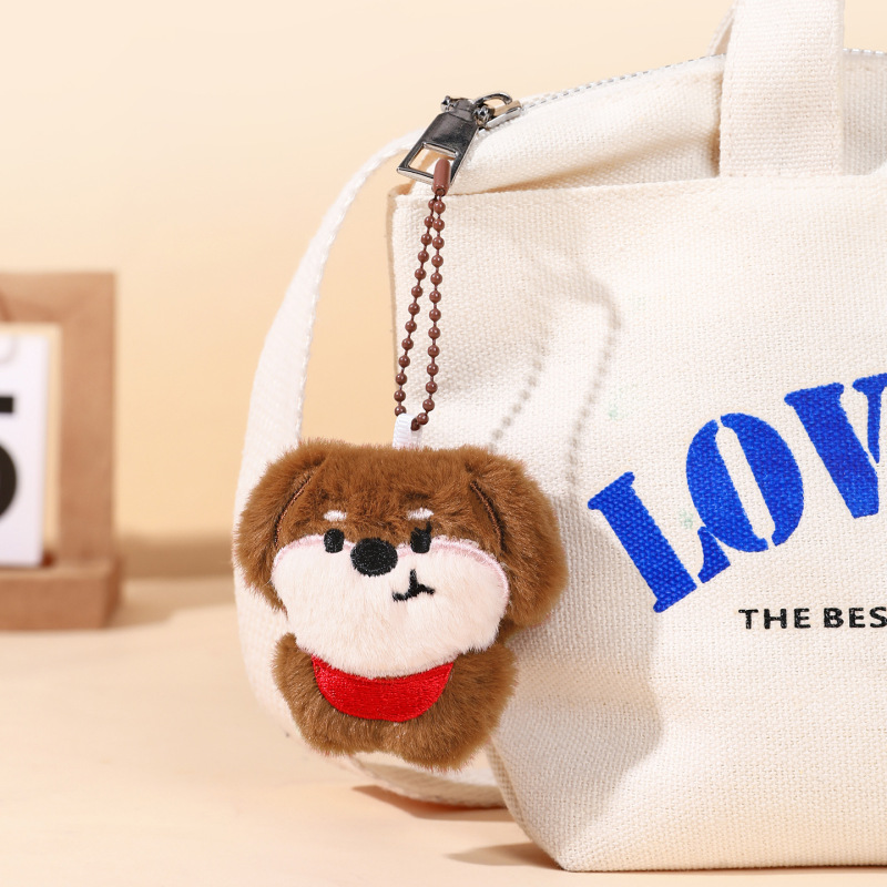 本物のぬいぐるみ子犬人形キーホルダー女性のランドセルペンダント小さな人形カップルペアキーホルダー卸売|undefined