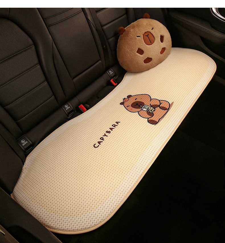 Kapibala Car Seat Cushion, Universal for All Seasons, Cute Half-Pack Seat Cushion Cover, Women's Rear Seat Cover, Single-Piece Seat Cover