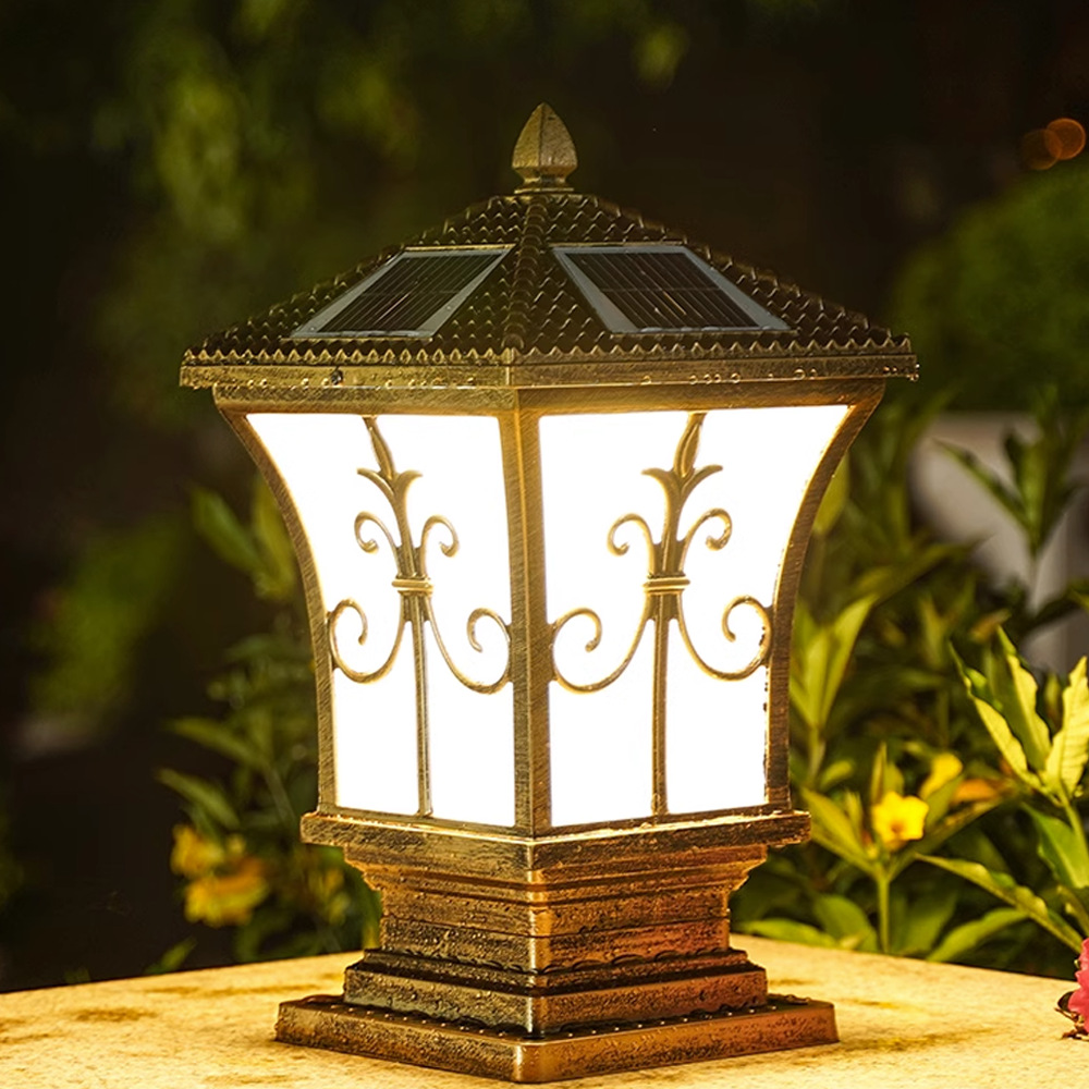 Espada caliente flor solar Pilar lámpara casa Villa impermeable puerta Pilar lámpara patio lámpara de pared LED fábrica