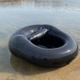 自制加厚轮胎内胎船硬底充气皮划艇橡胶耐磨单人便携折叠钓鱼下网