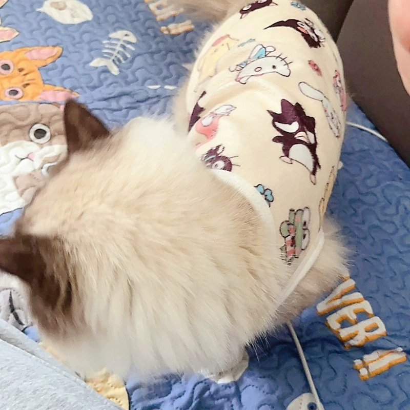 Одежда для кошек, весенне-летняя новая одежда для собак, одежда для щенков, специальный милый мультяшный жилет против выпадения, против выпадения