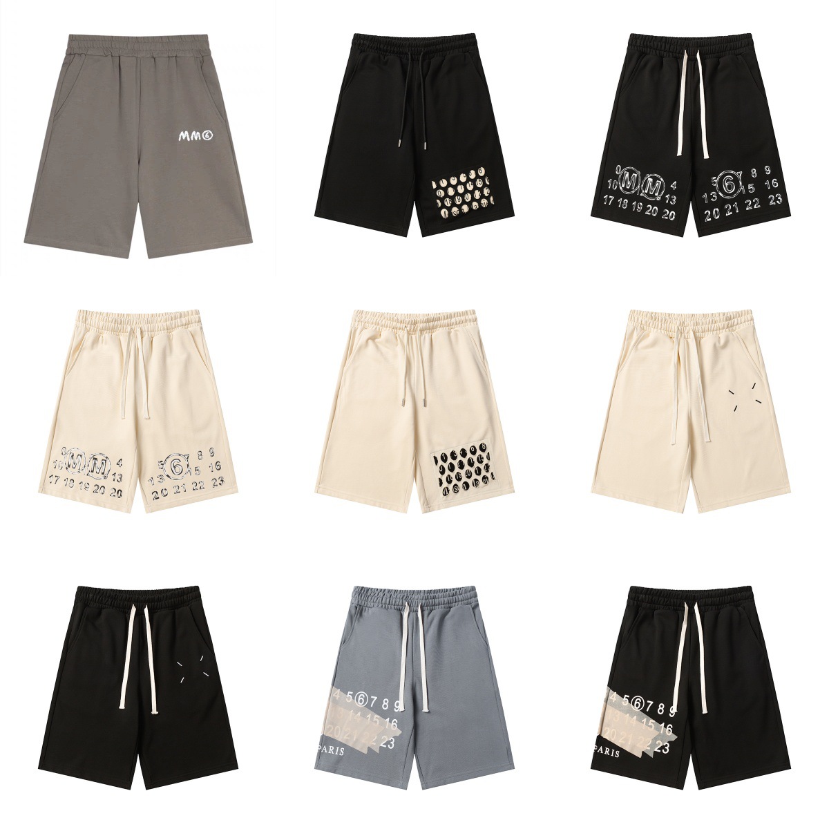 American Trendy Brand Alphanumeric Printed Men's Youth Casual Shorts Five-Quarter Pants Foreign Trade Aliexpress Wholesale