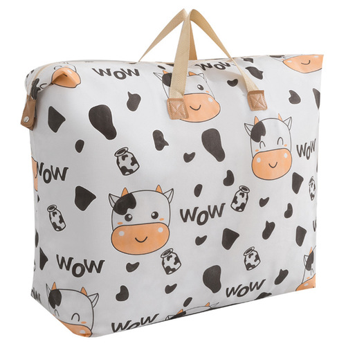 Preschool quilt cotton quilt bag business travel bag cartoon handbag storage bag extra large capacity moving packing bag