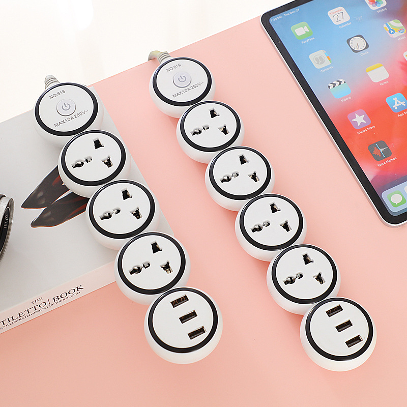 美式菲律宾插座USB泰国接线板插排电源带线排板越南缅甸欧规南美