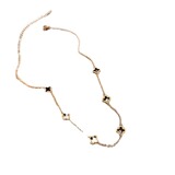 Золотое модное ожерелье из нержавеющей стали, золото 750 пробы, четырехлистный клевер, простой и элегантный дизайн