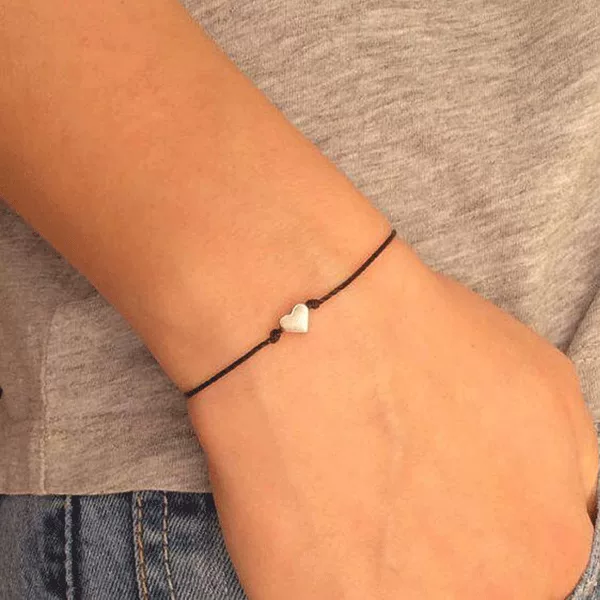 Bracelet wholesale single-layer thread hand-woven bracelet love bracelet heart-to-heart couple bracelet wish hot sale