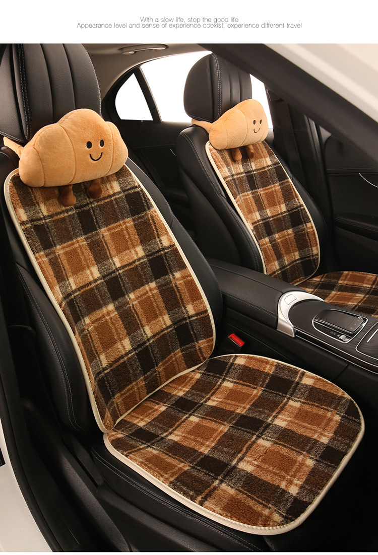 Fun and Cute Croissant Car Headrest Pillow Plush Car Doll Doll Creative Cartoon Headrest Pillow