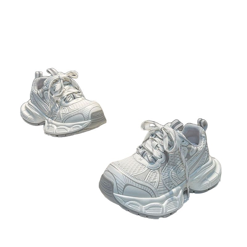 Zapatos fritos, primavera y verano de 2025, nuevos zapatos muffin de mujer, cordones de moda, zapatos deportivos casuales de estilo extranjero.