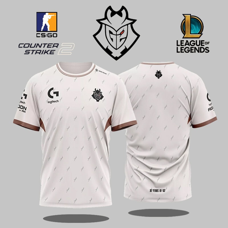 G2 Esports Club 2025 White Jersey League of Legends Csgo Professional League Player Uniform Fans