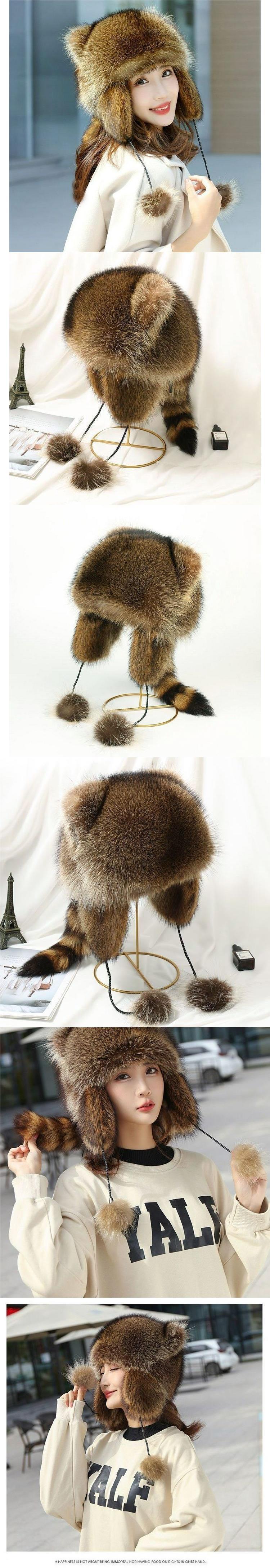 Chapeau d'herbe chaud pour hommes et femmes adultes, petite Protection des oreilles, raton laveur américain Mao Lei Feng Overlord, hiver 2023_voghion.com