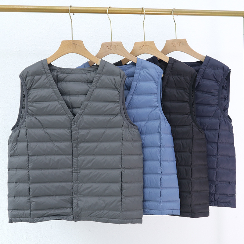 Demi-season light and thin keep warm vest with down