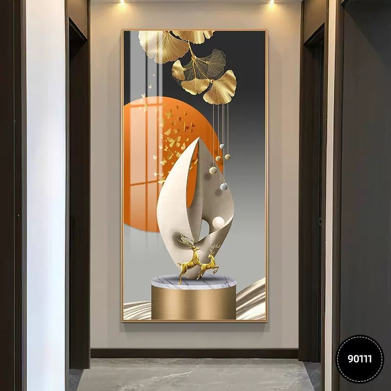 Pintura decorativa de entrada moderna de lujo ligera atmósfera Fu Zi de alta gama mística fondo mural decoración de muros colgantes de pasillo mural image 17
