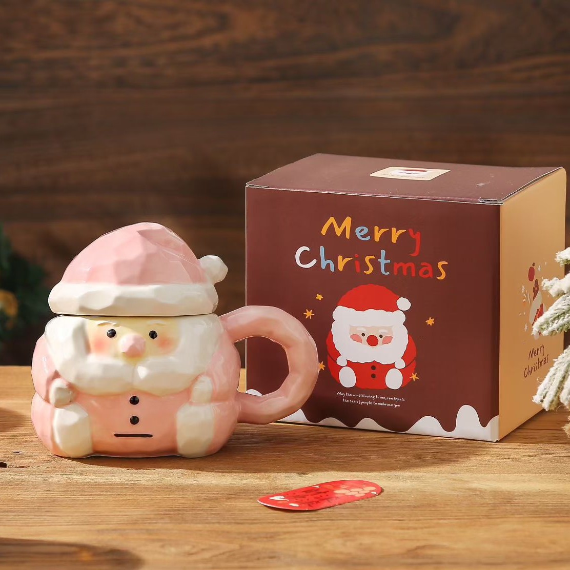 Nueva taza de Papá Noel de cerámica lindo regalo de Navidad creativo dibujos animados taza de agua de cerámica pintada a mano taza de Mark