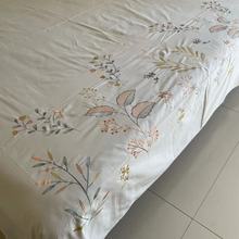 外贸绣花床单枕套三件套米白色简约床上用品1.5m1.8m床