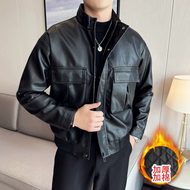 Demi-season polyurethane jacket, high-quality style