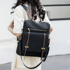 批發2024新款休閒撞色牛津布女士雙肩包戶外旅行背包百搭學生書包