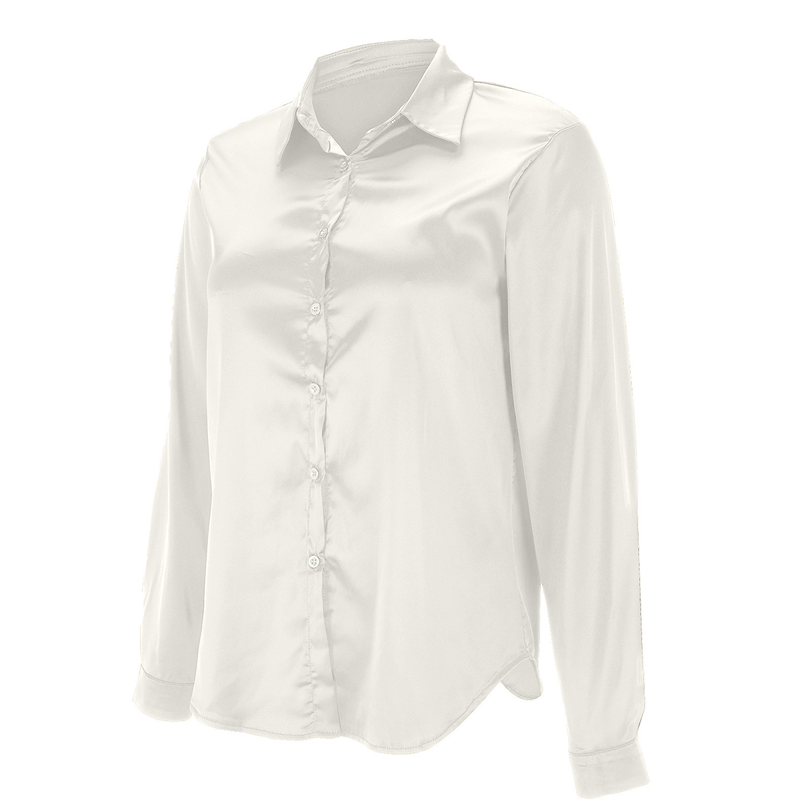 Popular Item On 's European And American Independent Sites: Women's Pullover V-neck Solid Color Elegant Satin_ecoleips.com
