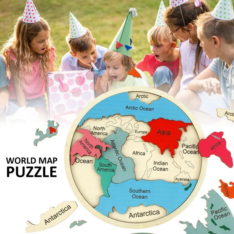 Nuevos productos transfronterizos Madera Siete continentes Color Puzzle Kindergarten Baoli Educación temprana Decoración del hogar Juguetes para niños