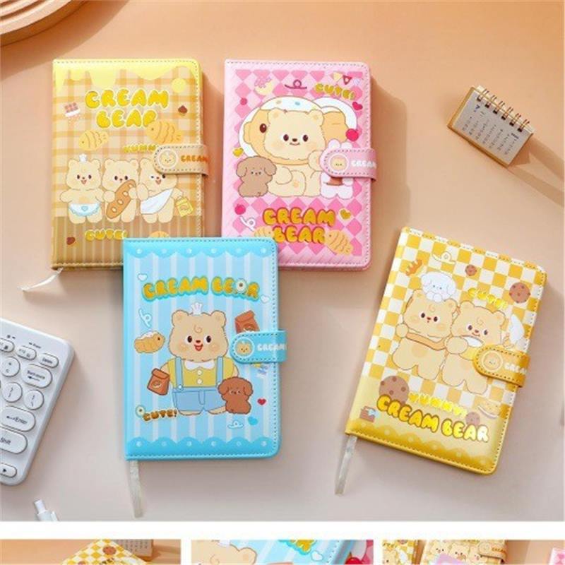 New Square Leather-Covered Notebook, Cartoon-Style, Artistic, Portable Notebook, Cute Mini Magnetic Notebook, Wholesale