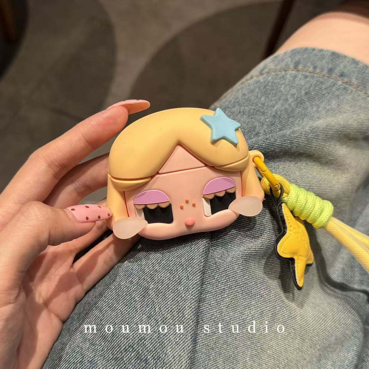 Bonita estrella de dibujos animados llorando bebé auriculares Airpods1 / pro2 Apple auriculares Bluetooth inalámbricos cubierta 3 / 4