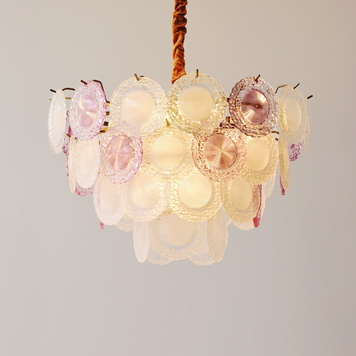 French crystal chandelier cream-style lighting living room chandelier modern minimalist master bedroom light trending eye-protection shell light