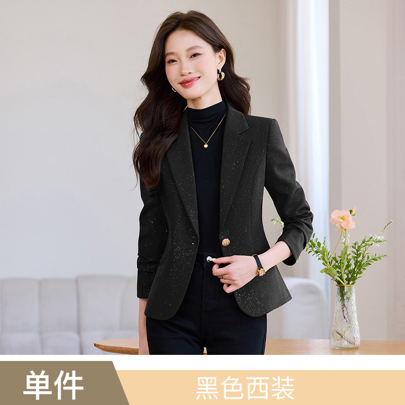 红色西装外套女2025新款春秋职业气质休闲修身高级感女士西服上衣|undefined
