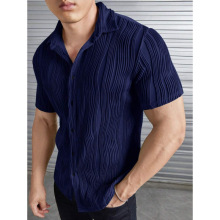 H 31498 Men's solid color block shirt ��ʿ��ɫƴ�ӳ���