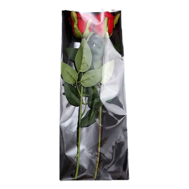 Té de leche bolsa portátil OPP bolsa transparente bolsa de flores frescas ramo de ropa de embalaje para llevar bolsa de yeso embalaje de descuento publicidad