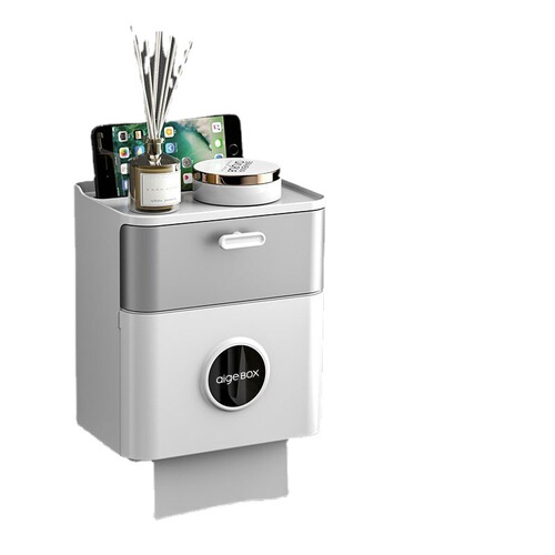 Bathroom tissue box, toilet storage rack, waterproof toilet paper box, toilet punch-free paper box, face towel storage