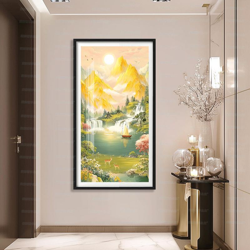 [Algodón importado] Mona Lisa Royal Crosspoint Sunshine Jinshan un paisaje clásico de bordado decorativo