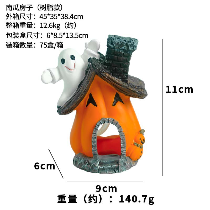 Venta caliente pecera acuario decoración de resina escondida decoración de la casa calabaza sumergida paisaje de Halloween olla de reproducción desove