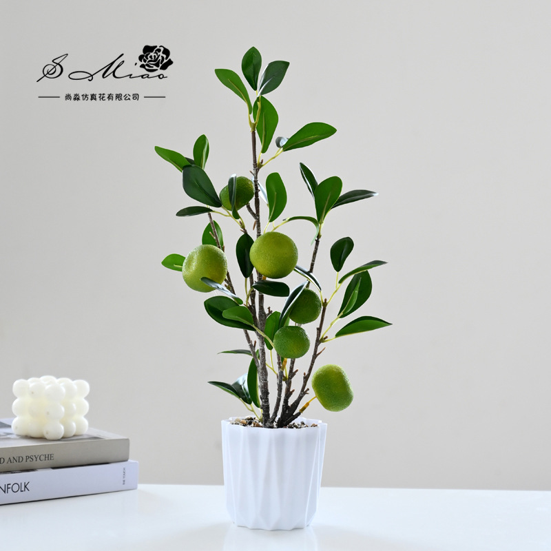 Flor artificial estilo rural fruta artificial bonsai decoración interior fábrica fuente directa flor artificial entrega de una pieza cuenca artificial image 9
