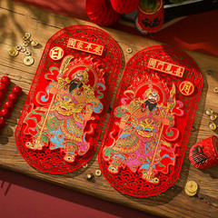 2024 Year of the Dragon New Chinese Style Spring Festival 3D Door God with Hollow Self-Adhesive Door Guardians for Single and Double Doors