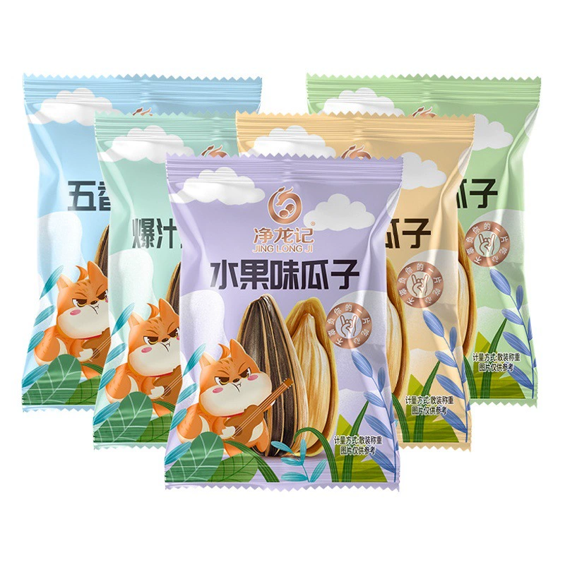 Оптовая продажа семечек дыни в небольших упаковках Jinglongji, оптовый производитель закусок, горячие товары для прямой трансляции на Douyin, дропшиппинг.