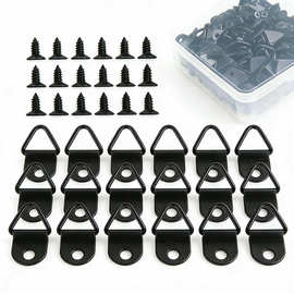60件三角环铁质图片挂架带60个螺丝小单孔轻型D挂钩用于时钟三色