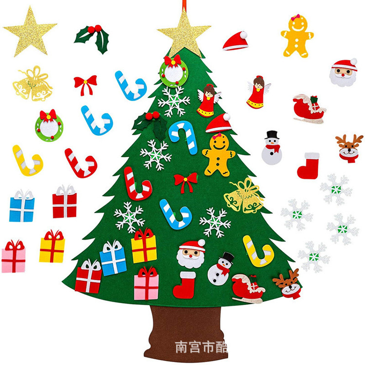 毛毡圣诞树 创意圣诞树装饰挂件毛毡圣诞树 儿童diy毛毡圣诞树